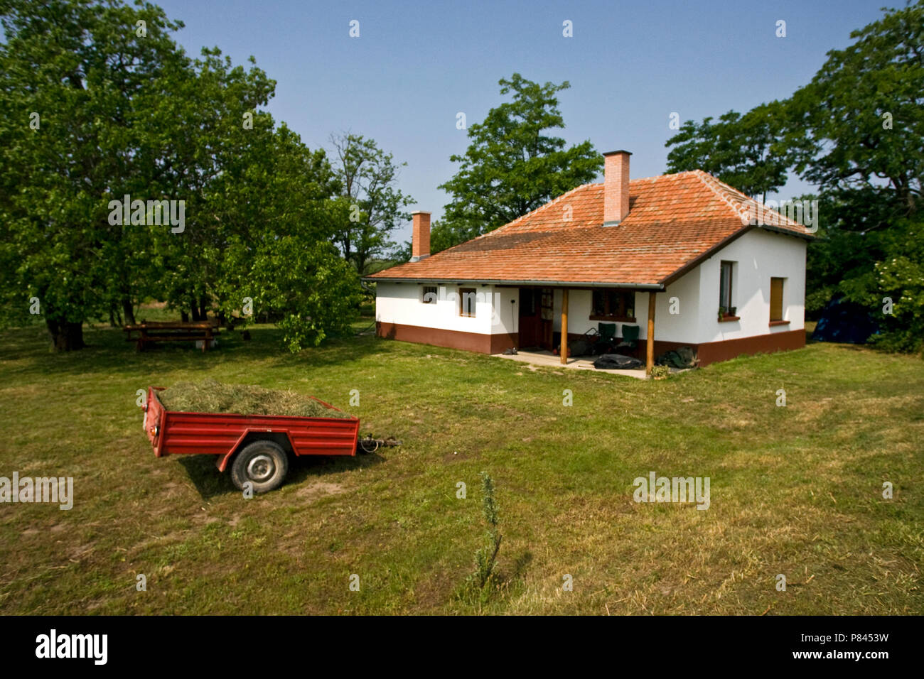 Boerderij en Hortobagy, granja de Hortobagy Foto de stock