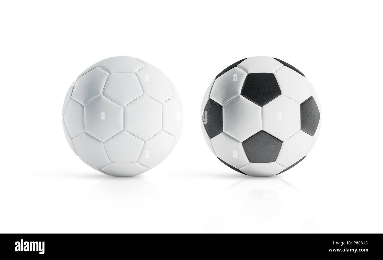 Blanco y blanco con negro polígonos maqueta balones de fútbol, 3D  rendering. Campo de fútbol vacío boceto, aislado. Claro deporte para jugar  en el bal Fotografía de stock - Alamy