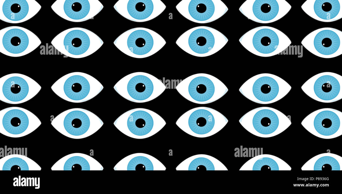 Ilustración digital  de pantalla para tu  miran  hacia el  ojos azules sobre fondo negro Fotografía de stock -  Alamy