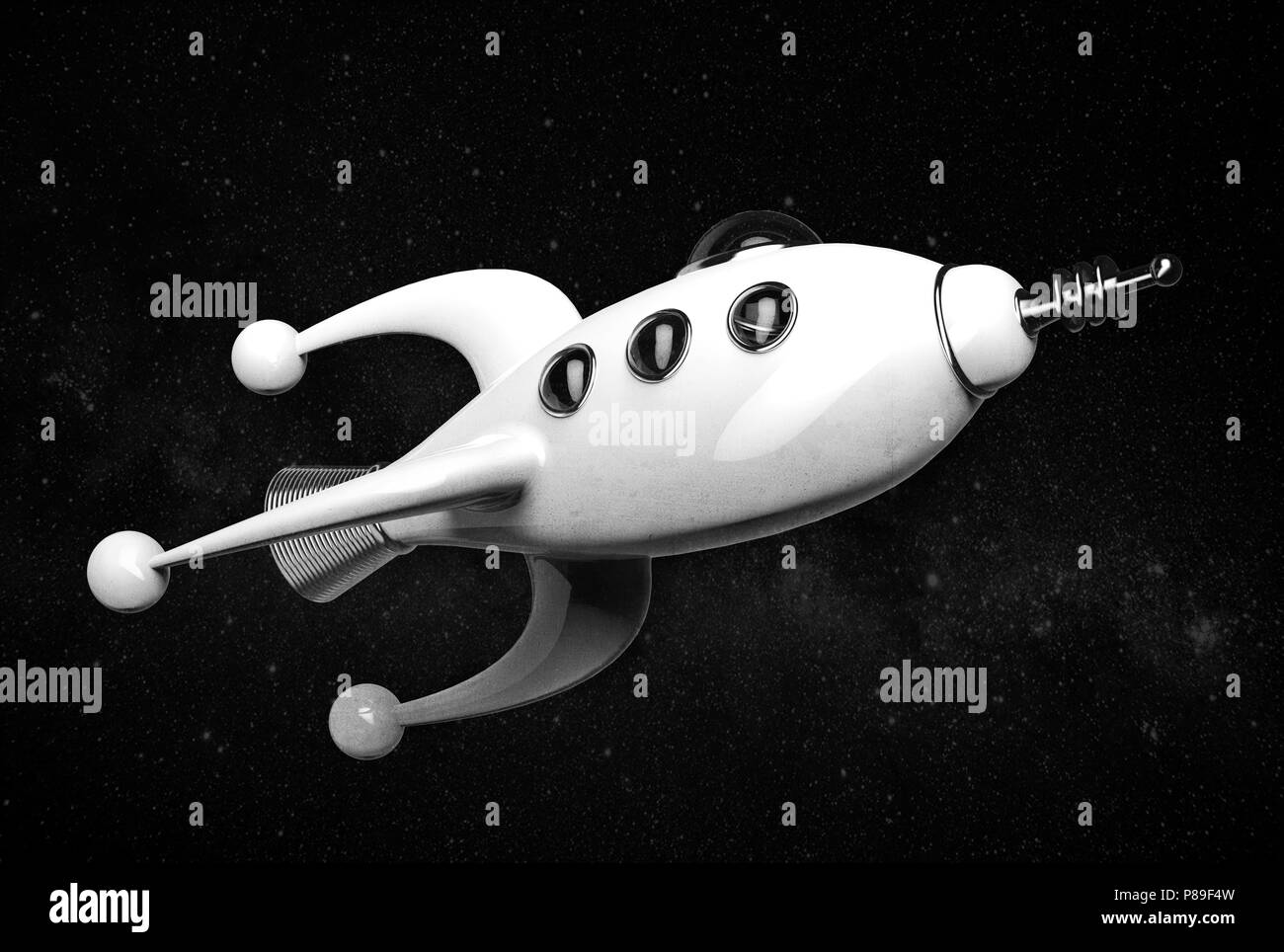 Nave espacial clásica en blanco y negro Fotografía de stock Alamy