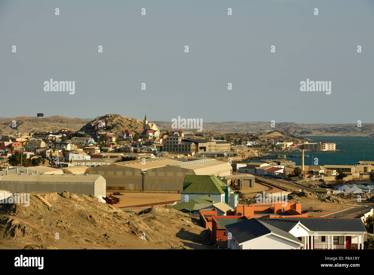 Lüderitz, vista de la ciudad, Karas, Namibia Foto de stock