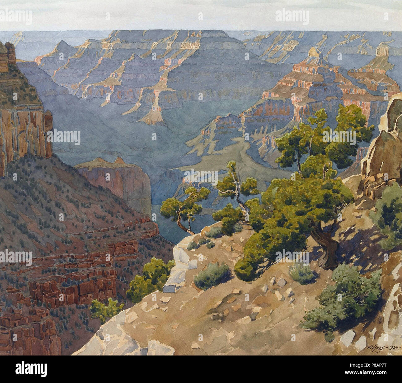 Gunnar Widforss - Grand Canyon de Arizona 1 Foto de stock