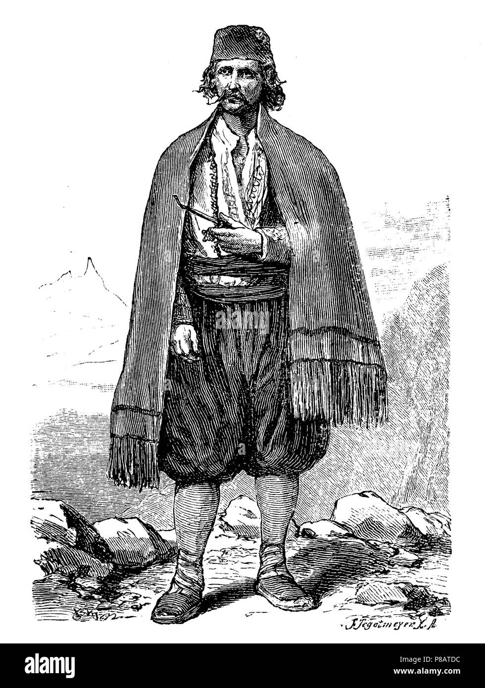 Hombre de Herzegovina, F. Tegetmeyer 1904 Foto de stock