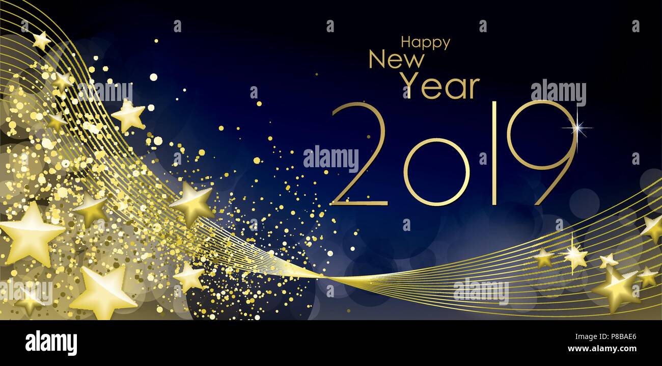 Feliz Ano Nuevo 2019 Vector Tarjetas De Felicitacion Imagen Vector De Stock Alamy