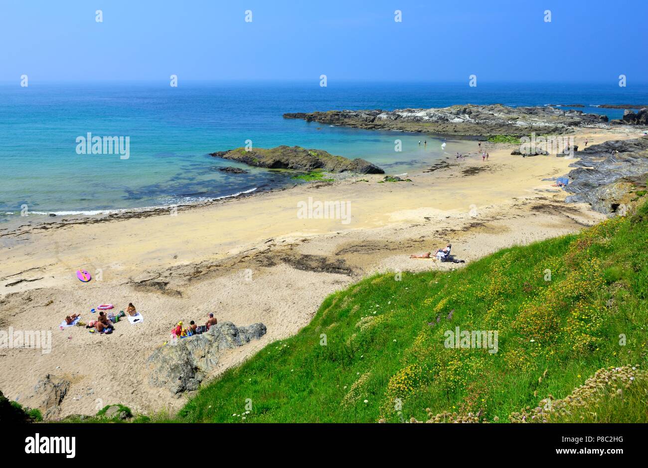 Playa Godrevy,Godrevy Gwithian,Costa de la herencia, Cornwall, Inglaterra, Reino Unido Foto de stock