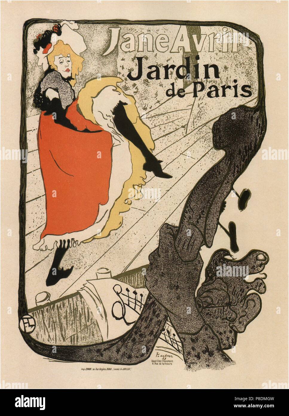 Jane Avril en El Jardin de Paris (cartel). A. Estado de museos: Museo de Bellas Artes Pushkin de Moscú. Foto de stock