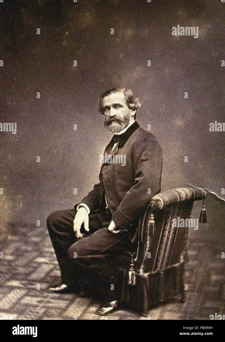 Retrato del compositor Giuseppe Verdi (1813-1901). Museo: Colección privada. Foto de stock
