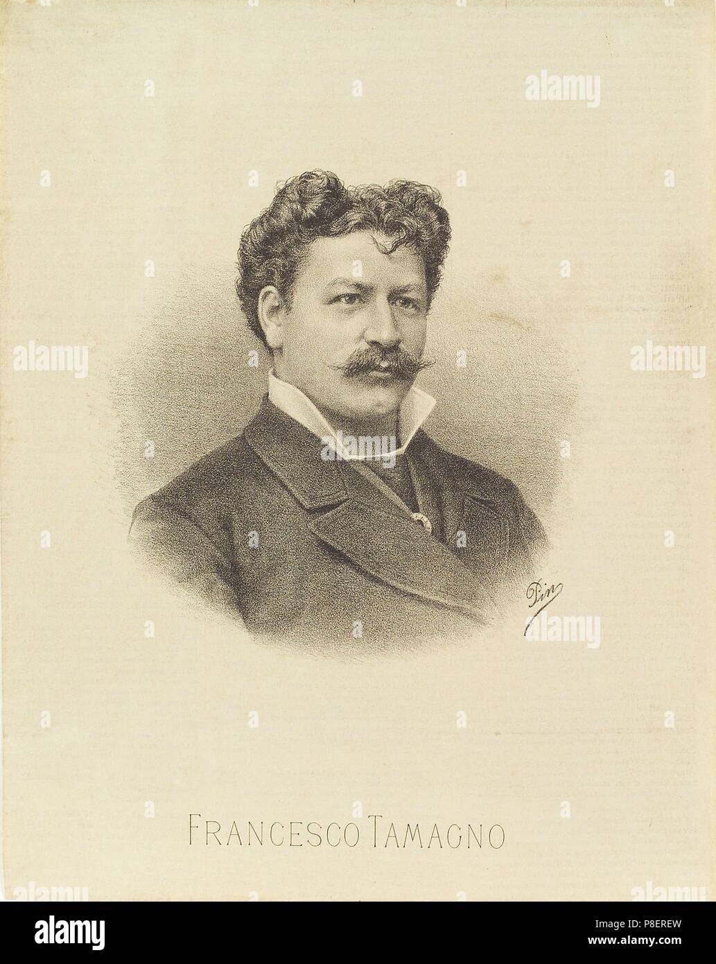 Retrato de la cantante de ópera Francesco Tamagno (1850-1905). Museo: Casa della Musica, Parma. Foto de stock