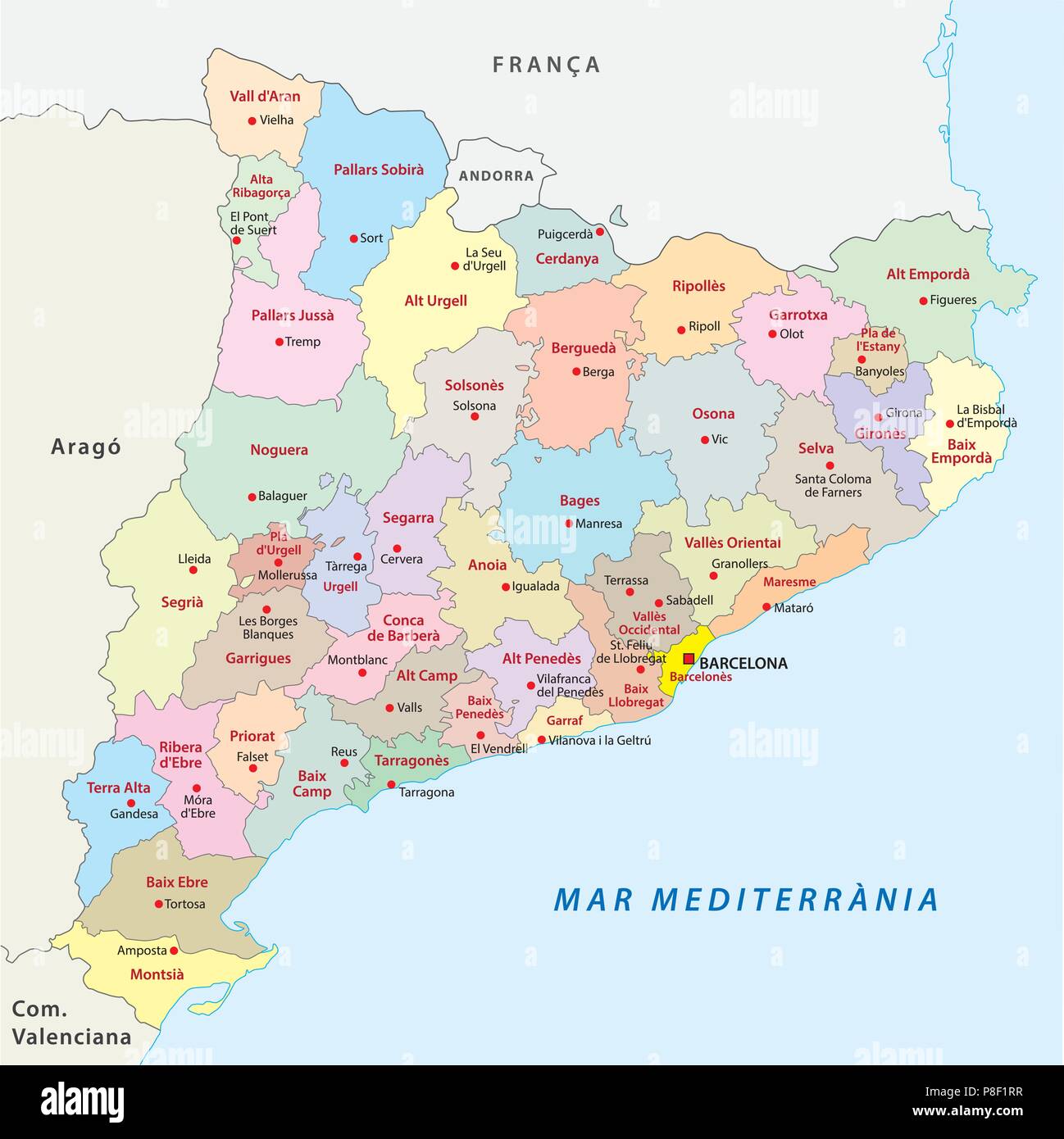 Mapa provincies catalunya