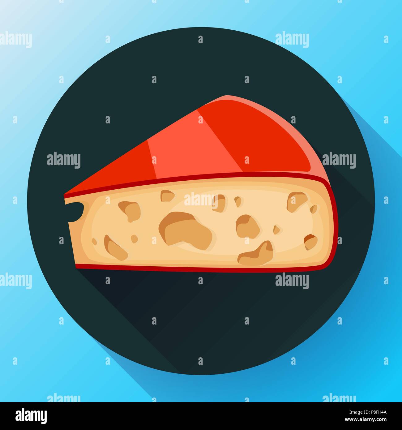 Trozo de queso queso icono ilustración vectorial. Ilustración del Vector