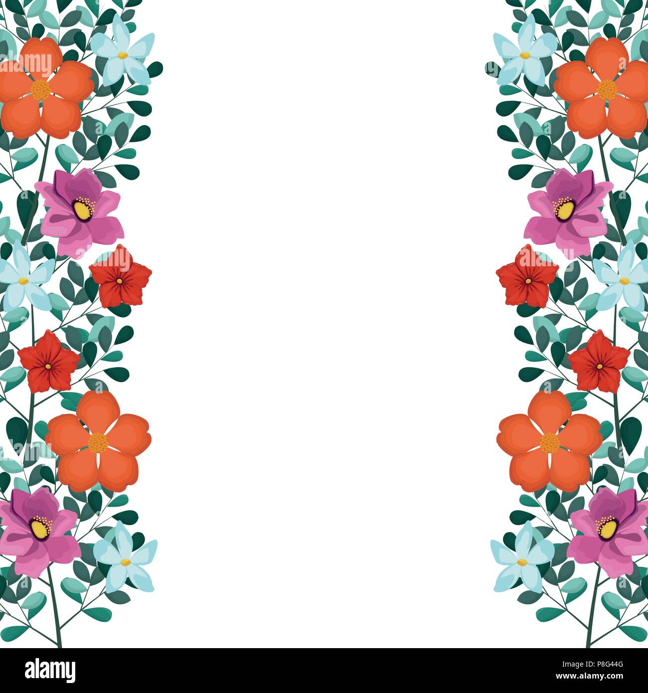 Marco flores decorativas Imagen Vector de stock - Alamy