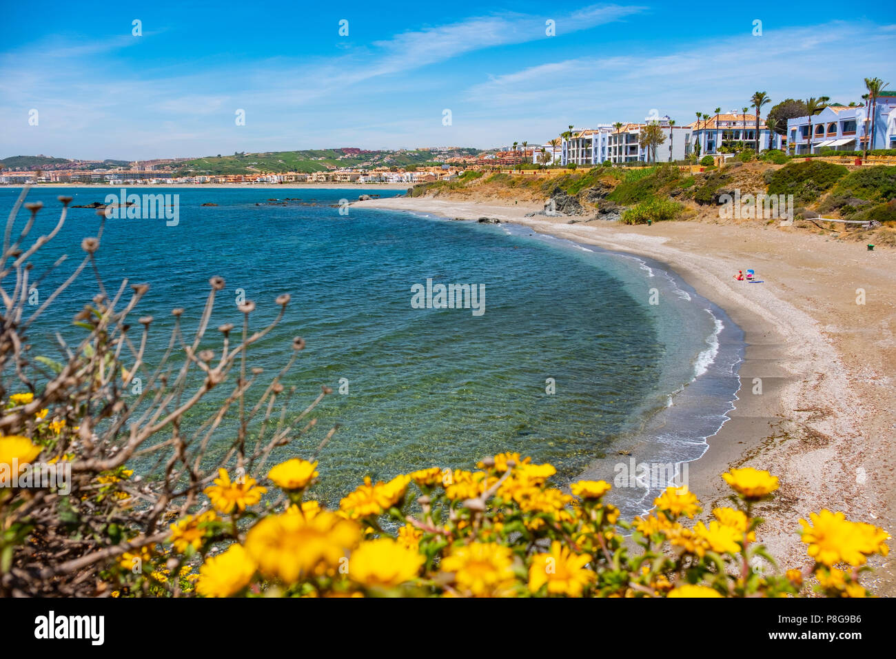Playa. Playa Ancha, Casares. La provincia de Málaga Costa del Sol. Andalucía al sur de España, Europa Foto de stock