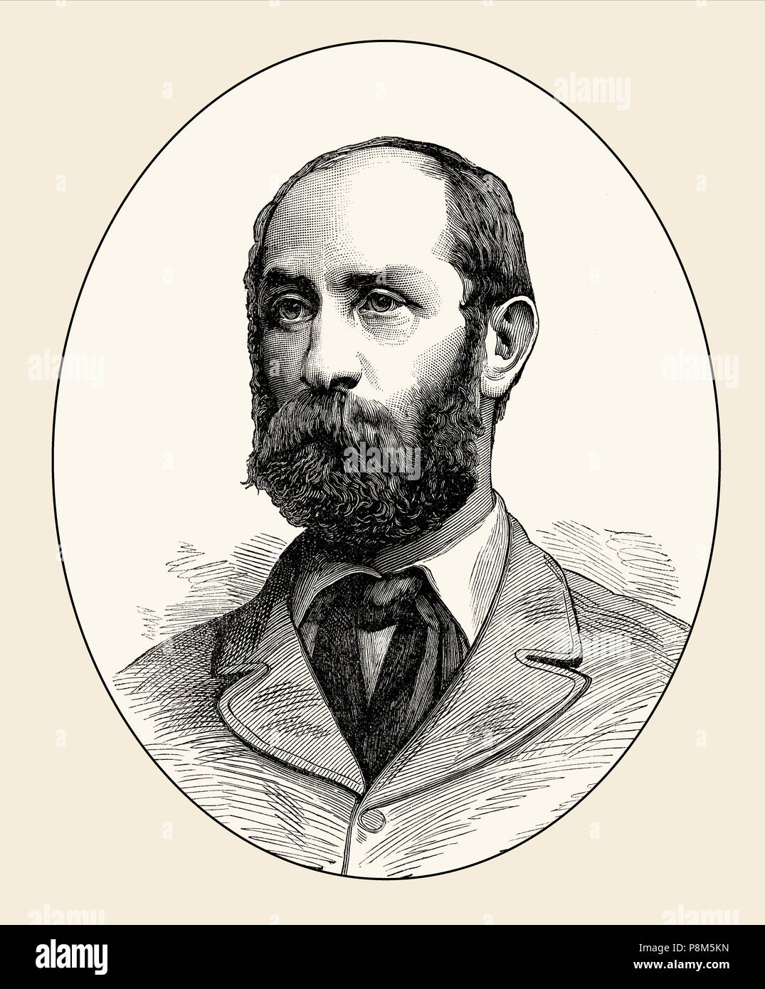 El Mayor General Sir George Pomeroy Colley, 1835-1881, un oficial del Ejército Británico, Gobernador y Comandante en Jefe de Natal, en el sur de África oriental, desde Briti Foto de stock