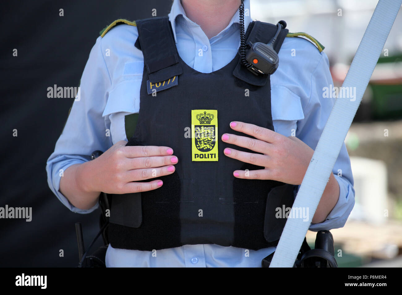 Mujer Policía de Dinamarca. Foto de stock