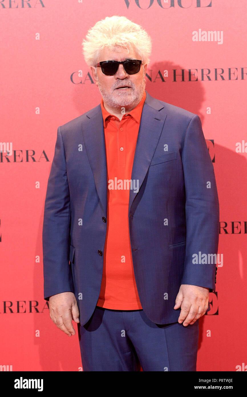 Pedro Almodóvar asistiendo al 30 aniversario de Vogue fiesta en casa Velázquez el 12 de julio de 2018, en Madrid, España. Foto de stock