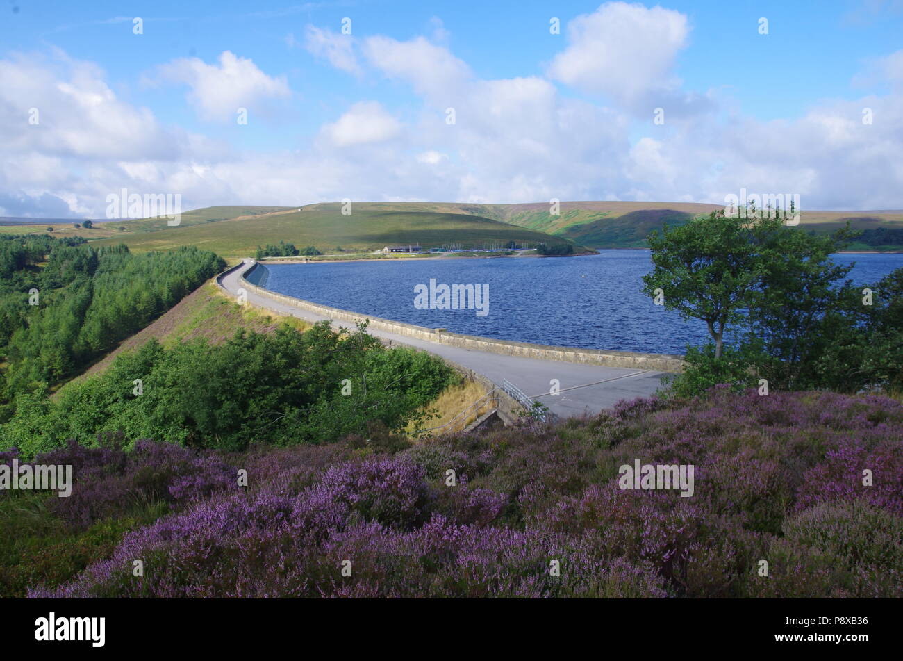 Winscar depósito. John O' Groats (Duncansby head) tierras a fin de extremo a extremo, Trail. Dunford Bridge. South Yorkshire. Inglaterra. UK Foto de stock