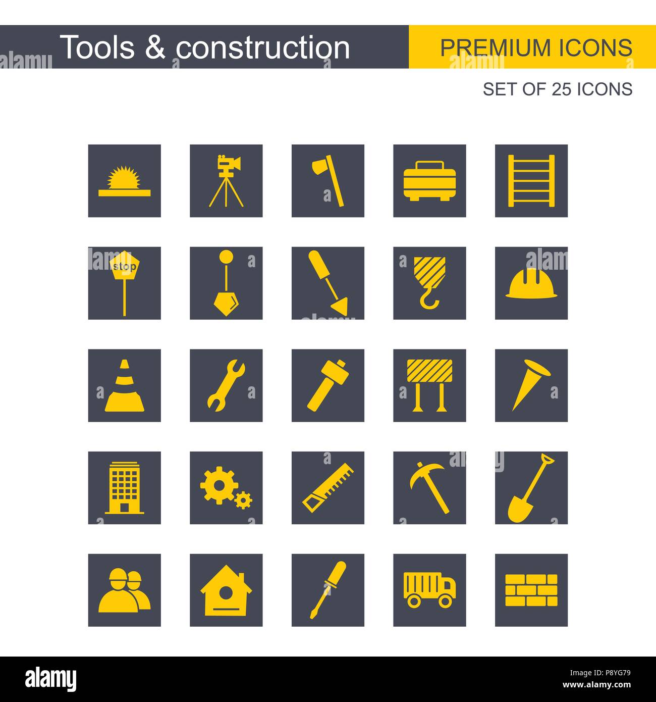 Herramientas y construcciones iconos en vector Para el diseño web y la interfaz de la