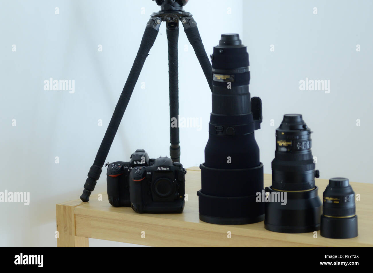Wildlife Photography equipos lentes de cámaras, lentes de equipos de cámaras de fotografía deportiva Foto de stock