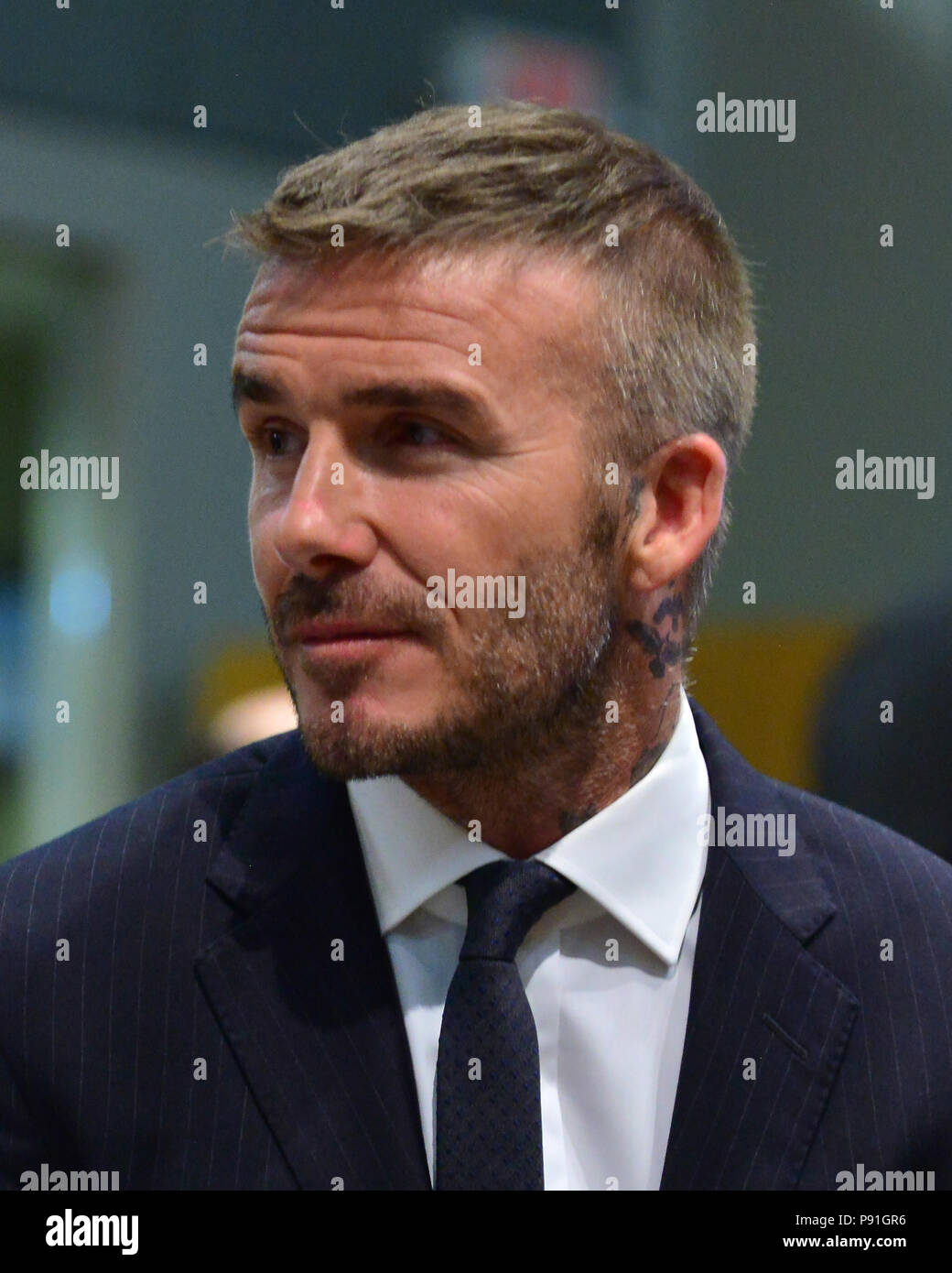 Miami Florida Ee Uu 12 De Julio De 18 David Beckham Asiste A Una Reunion En