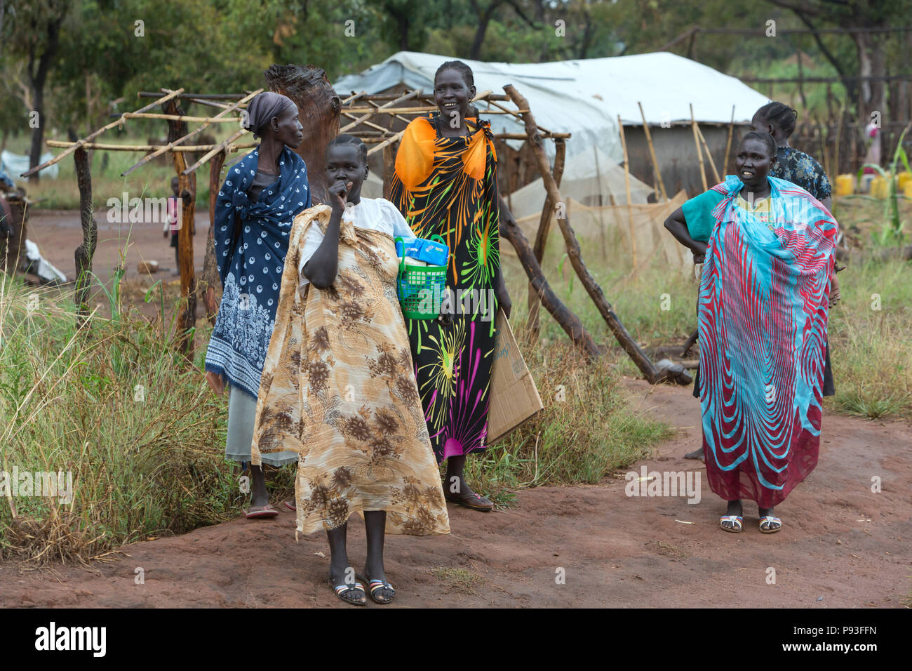 De Adjumani, Uganda - programa de asentamiento del gobierno de Uganda para refugiados de Sudán del Sur. Foto de stock