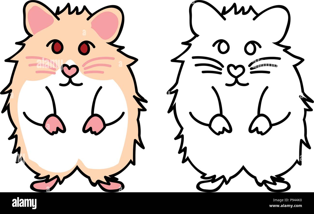 Lindo hámster de ojos rojos. Ilustración vectorial. aislado sobre fondo