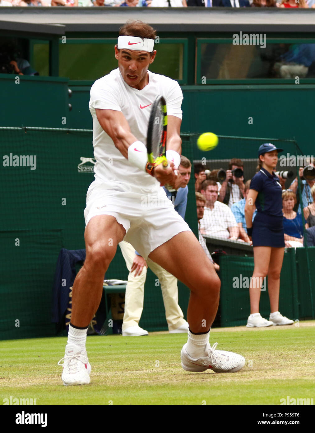 Londres, Reino Unido. El 14 de julio de 2018. Rafael Nadal. Señoras final día, día 12 los Campeonatos de Tenis de Wimbledon, Wimbledon, Londres, el 14 de julio de 2018. Crédito: Paul Marriott/Alamy Live News Foto de stock