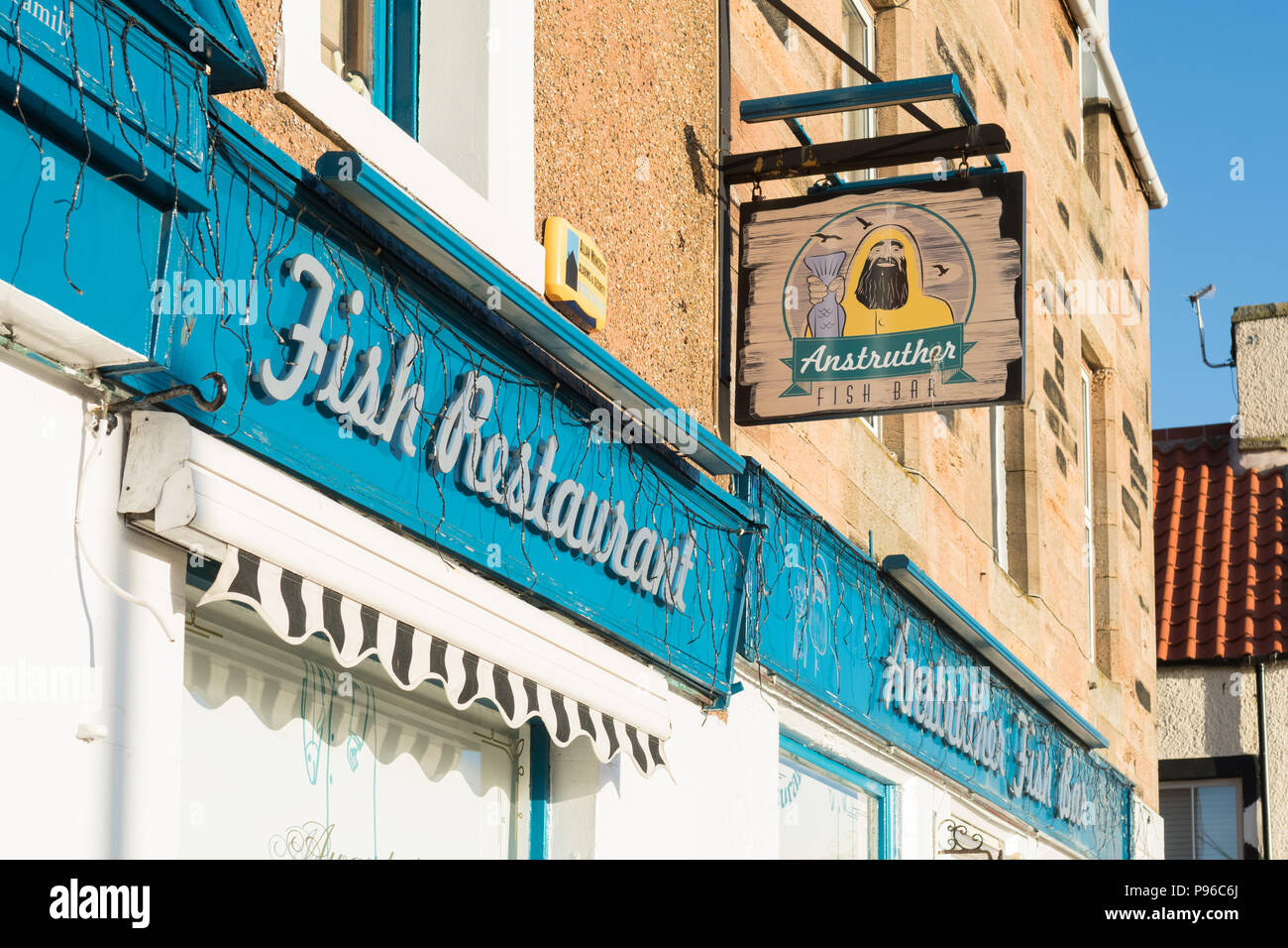 Anstruther fish bar y restaurante, Anstruther, Fife, Escocia, Reino Unido Foto de stock