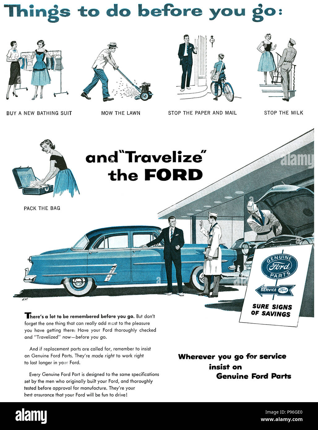 1954 EE.UU. anuncio de piezas de autos de Ford Fotografía de stock - Alamy