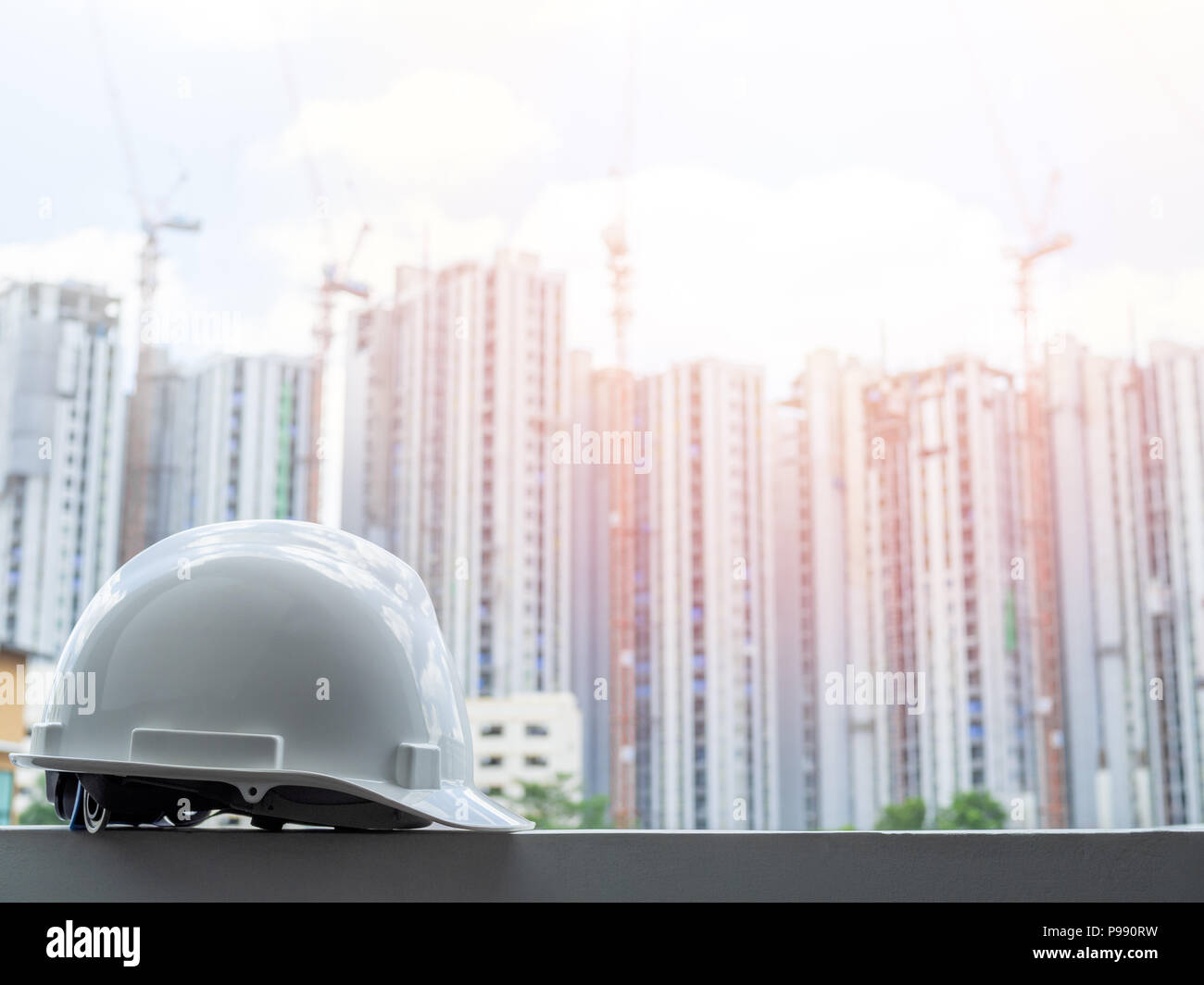 Casco de seguridad disco blanco para el ingeniero civil, protección y