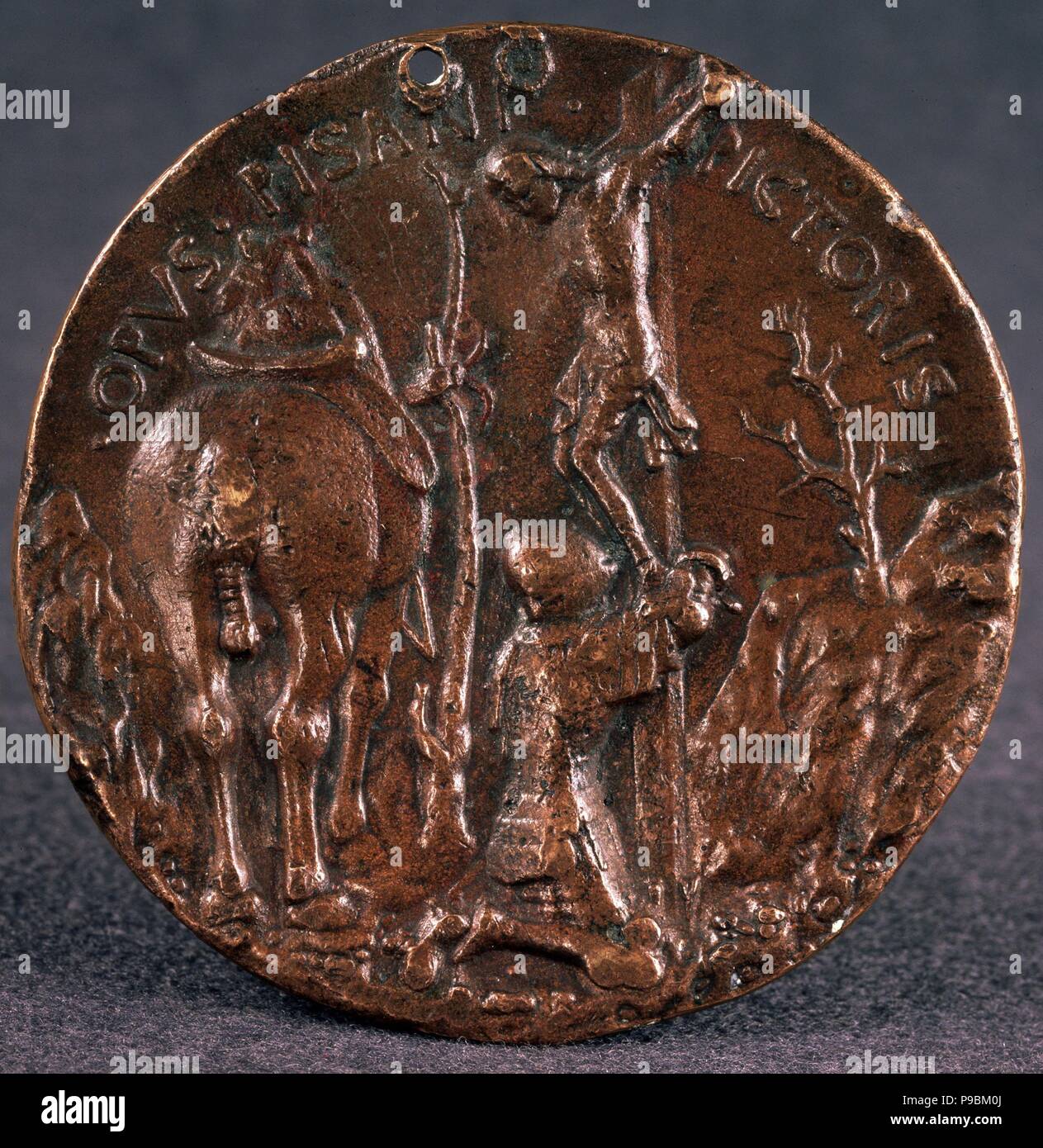 Medalla a la gloria de Sigismondo Pandolfo Malatesta (marcha atrás). Museo Estatal del Hermitage, en San Petersburgo. Foto de stock