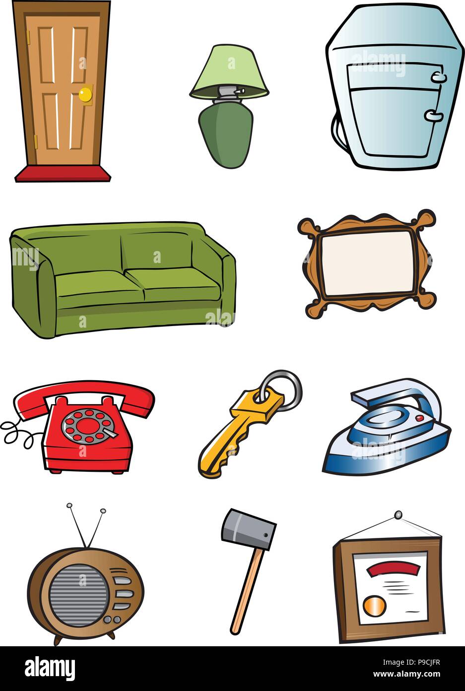 Artículos Para El Hogar, Productos Para El Hogar. Iconos De Colores De Los  Bienes De Consumo. Ilustraciones svg, vectoriales, clip art vectorizado  libre de derechos. Image 69673596