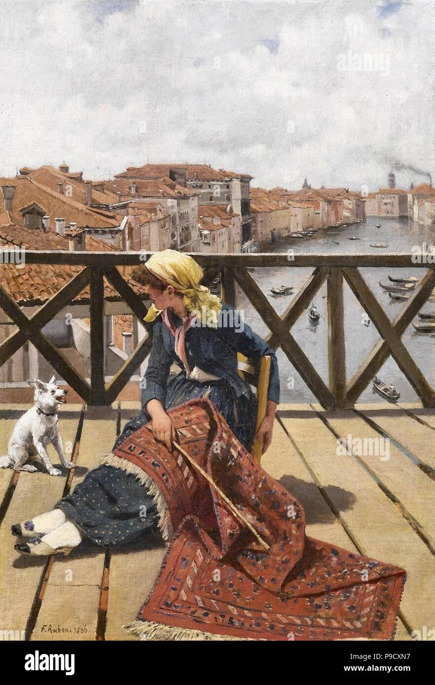 Ruben Franz Leo - una distracción en el puente de la Accademia de Venecia (Der Kleine Freund) Foto de stock