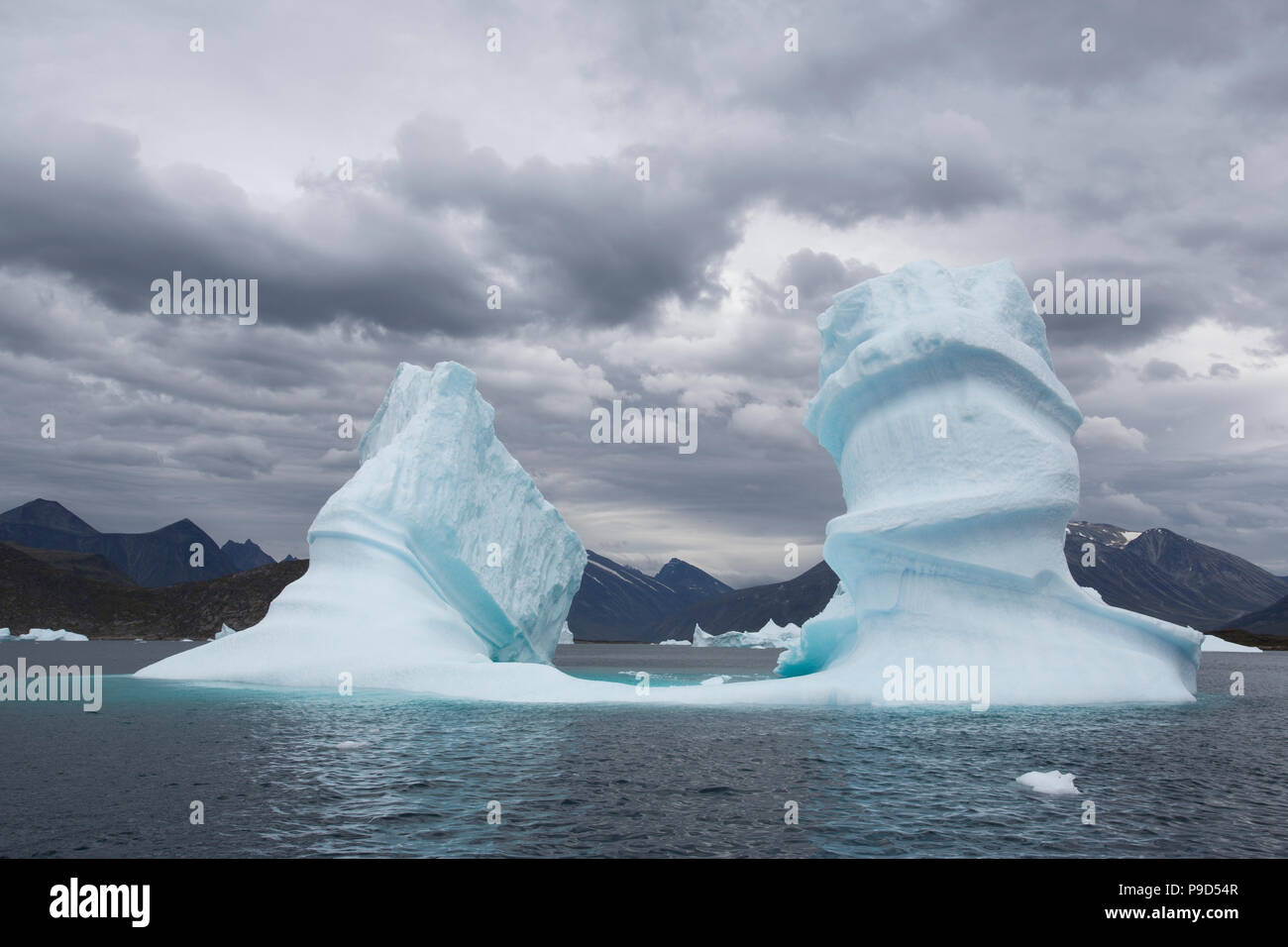 Los icebergs en el sur de Groenlandia Foto de stock