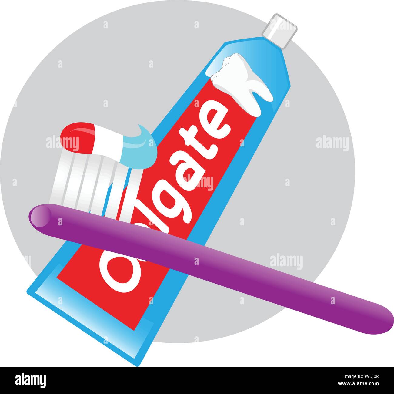 Ilustración vectorial de dibujos animados de pasta y cepillo de dientes  Imagen Vector de stock - Alamy