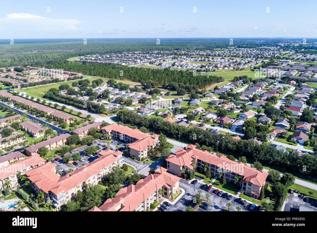 Orlando, Florida, Davenport, Welcome Homes USA Bella Piazza Resort Wellington, barrio residencial, vista aérea, FL18071138d Foto de stock