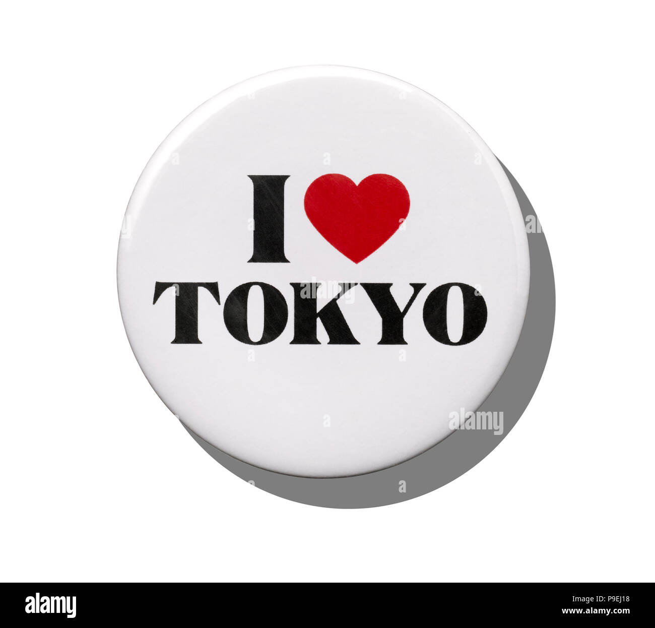 Un blanco me encanta insignia de Tokio Foto de stock