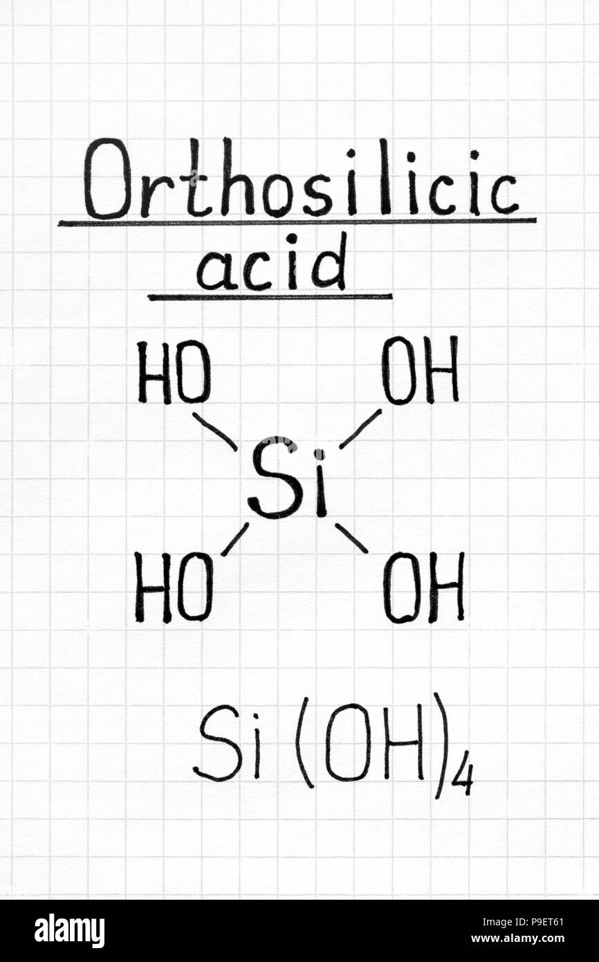 Escritura a mano la fórmula química del ácido cítrico. Close-up Fotografía  de stock - Alamy