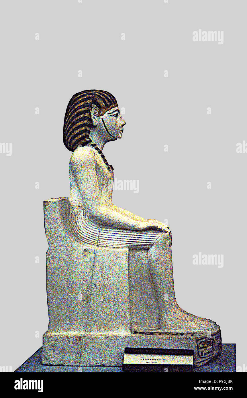 Estatua de Amenhotep I (1558 - 1530 a.C.), faraón de la XVIII dinastía. Foto de stock