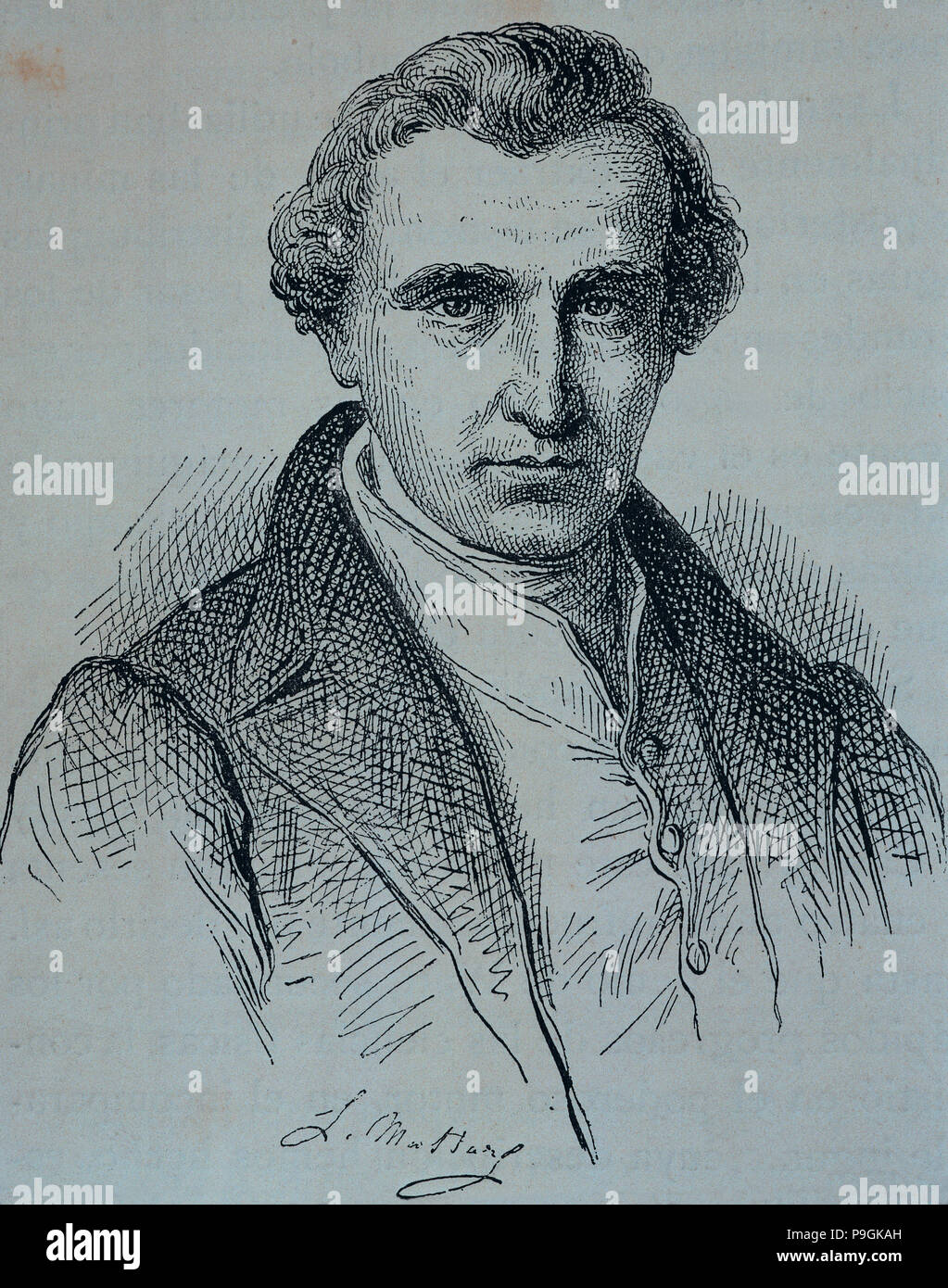 James Watt (1736-1819), ingeniero e inventor mecánico escocés, inventor de la máquina de vapor, … Foto de stock