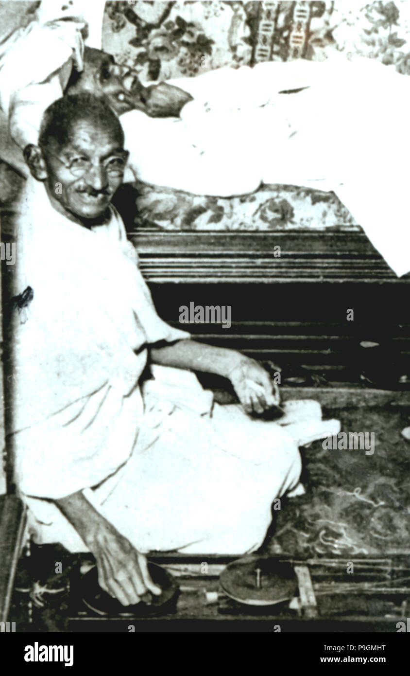 Mohandas Karamchand Gandhi (conocido como Mahatma) (1869-1948), político y pensador indio. Foto de stock