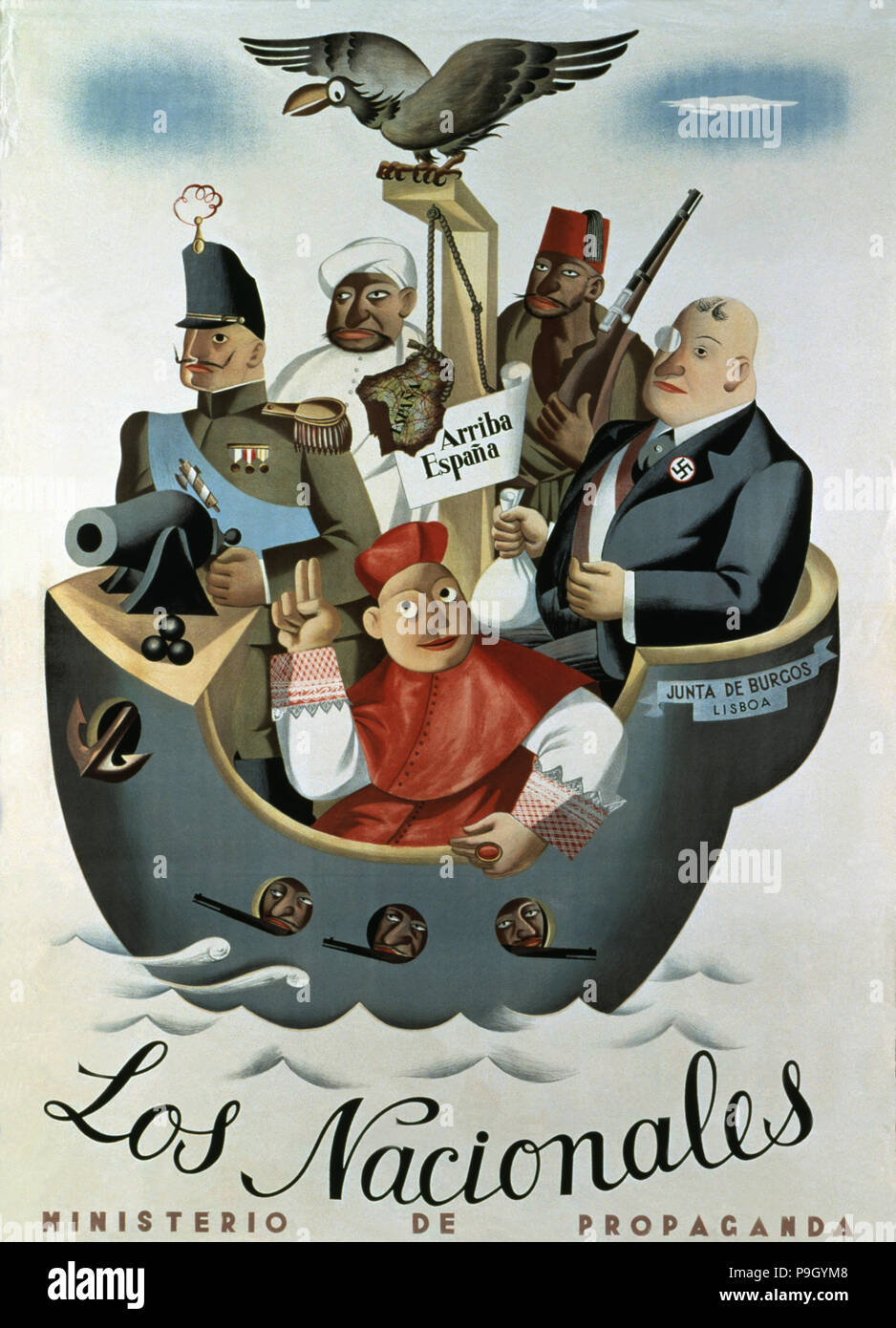 Guerra Civil española (1936 - 1939), "El Nacional", póster publicado por el Ministerio de propaganda... Foto de stock