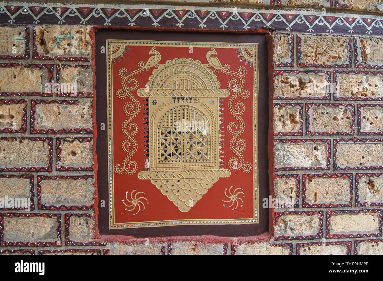 Mural Trabajos Tradicionales De Barro De Gujarat India Arcilla