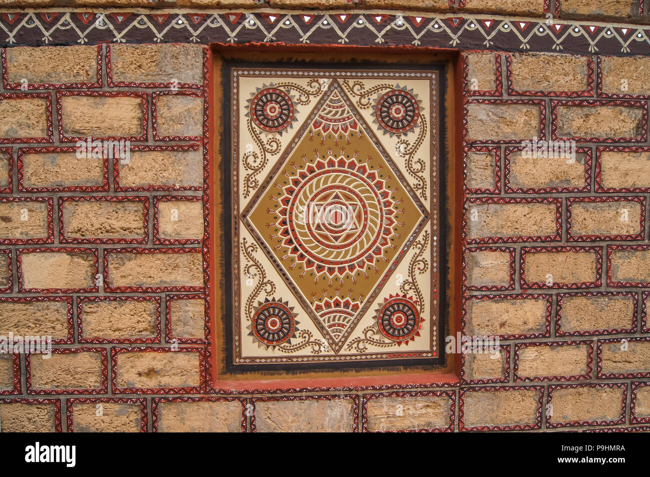 Mural Trabajos Tradicionales De Barro De Gujarat India Arcilla