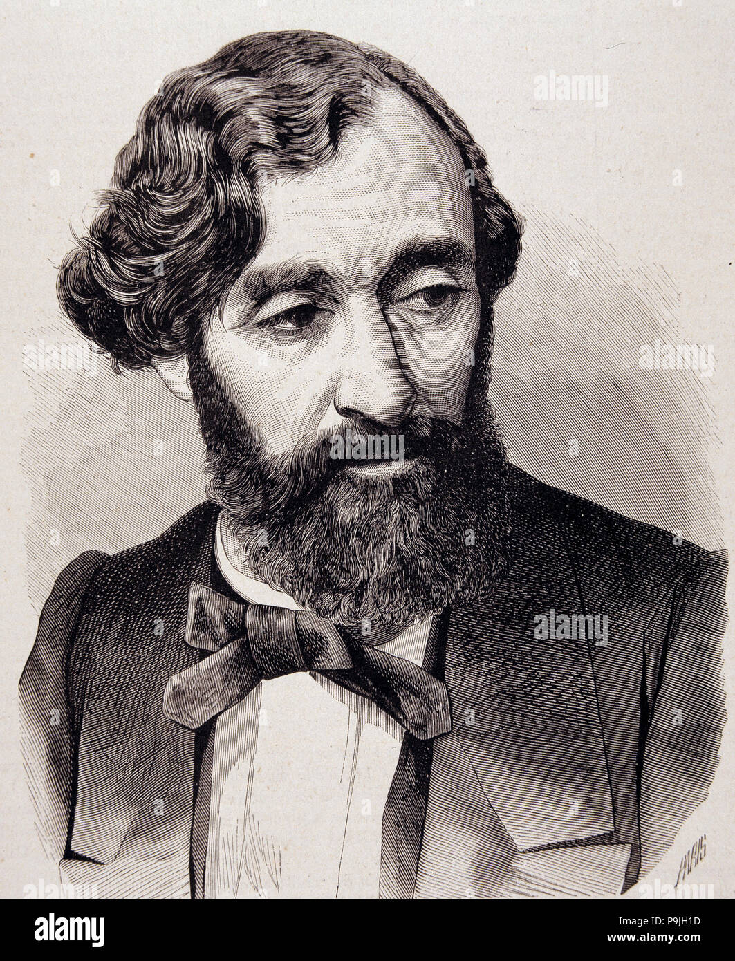 Bartolomé Mitre Martínez (1821-1906), militar y político argentino, fue presidente de Ar... Foto de stock