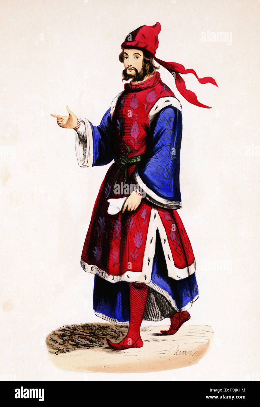 Aristócrata alemán desde la Edad Media, grabado en color Fotografía de  stock - Alamy