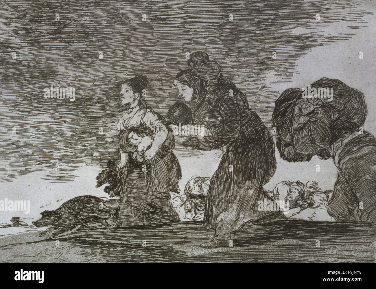 Los desastres de la guerra, una serie de grabados de Francisco de Goya (1746-1828), la placa 45: 'Yo esto ta... Foto de stock