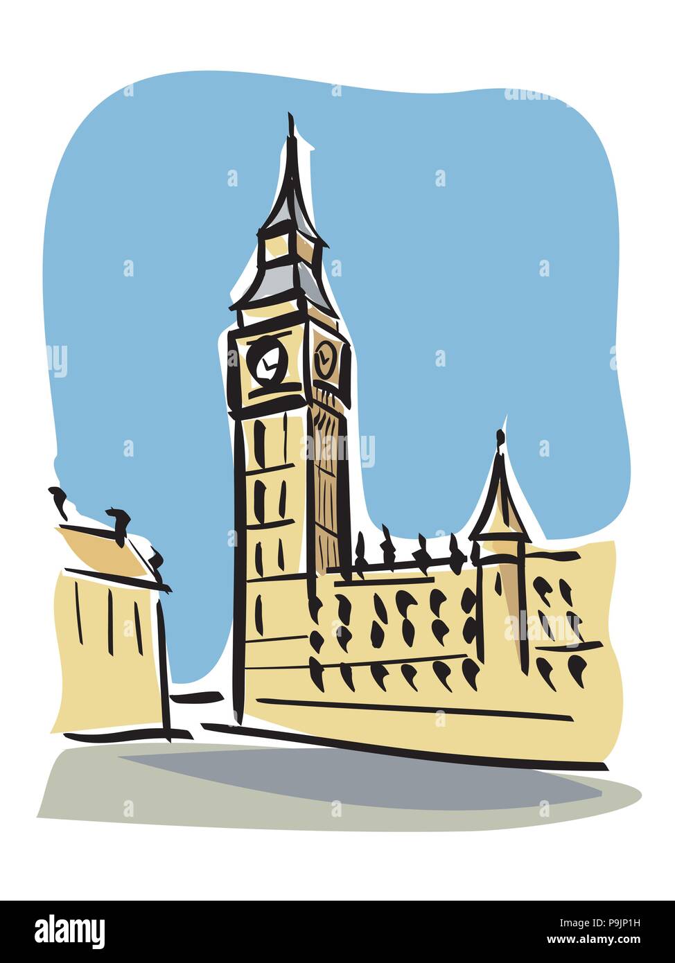 Ilustración vectorial del Big Ben de Londres Ilustración del Vector