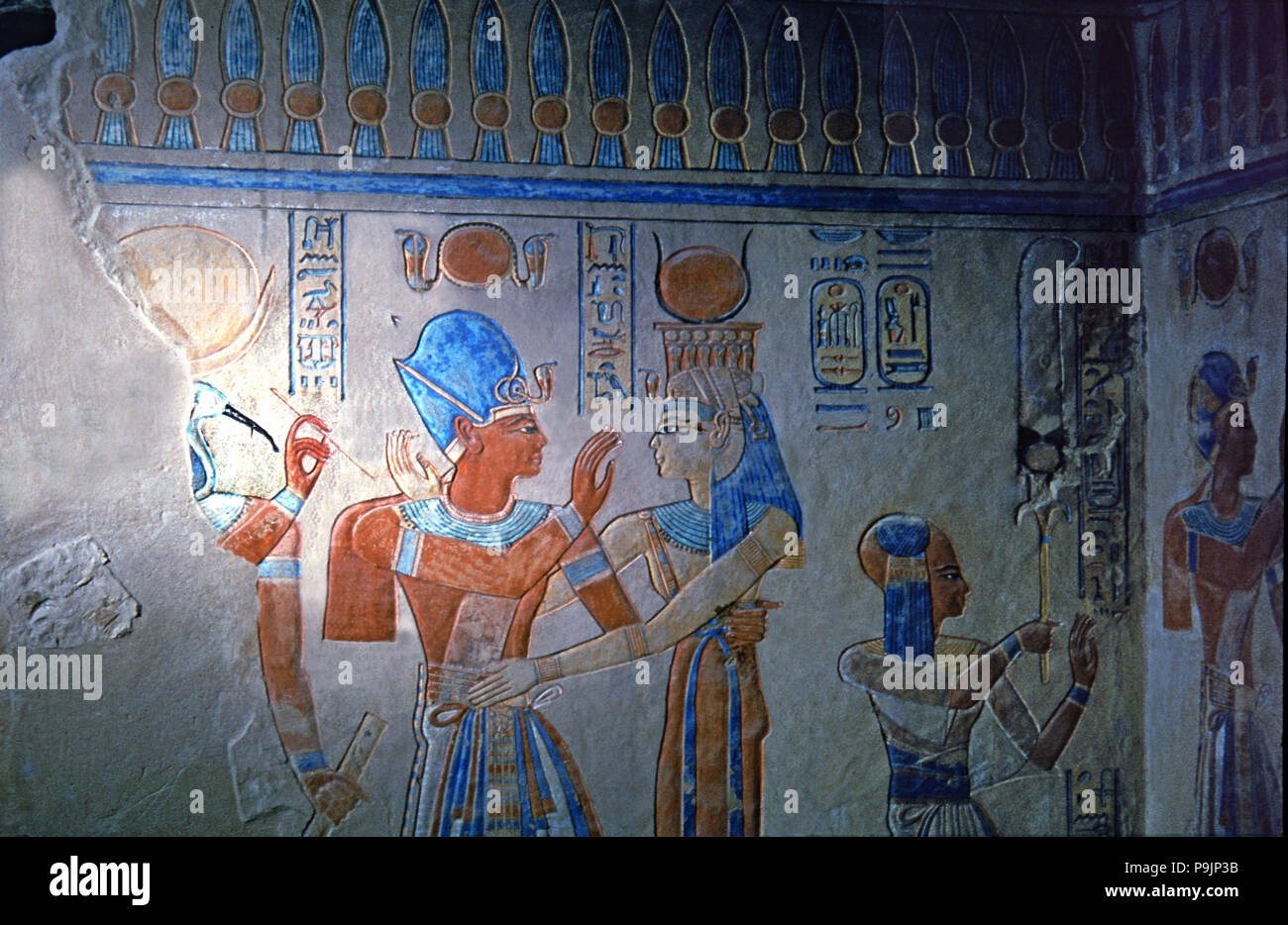 Los frescos de la tumba de Amón su Kopechef, hijo de Ramsés III. Foto de stock