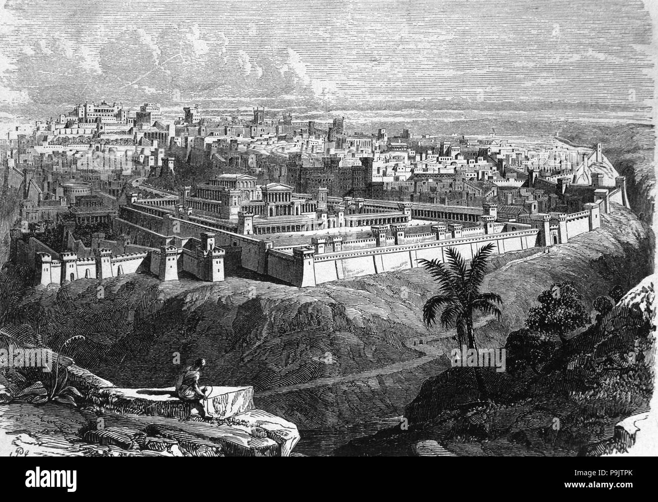 El Templo de Salomón en Jerusalén, siglo xix grabado Fotografía de stock -  Alamy