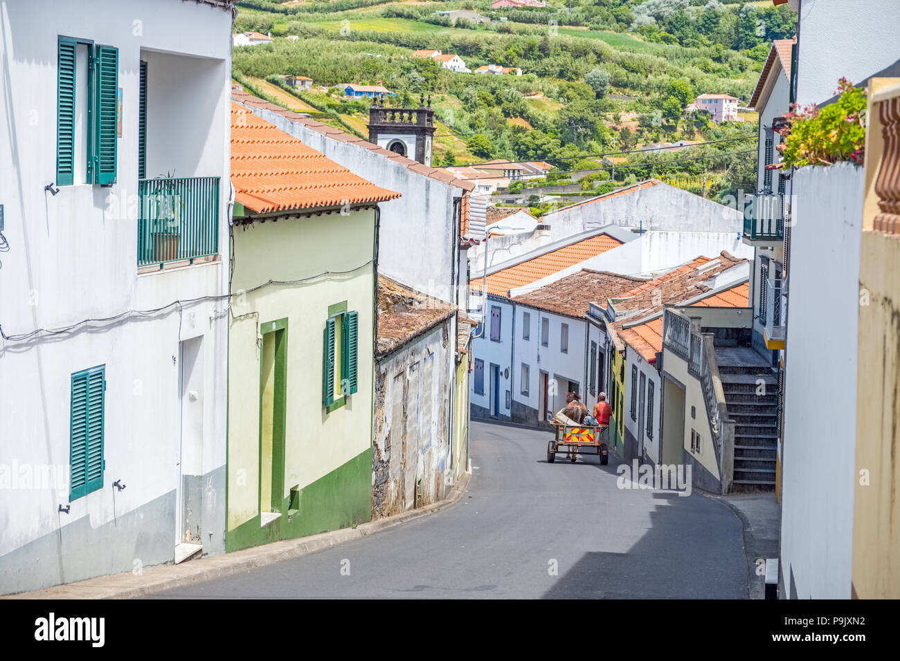 Porto Formosa, en el norte de la costa de Sao Miguel, Azores Foto de stock